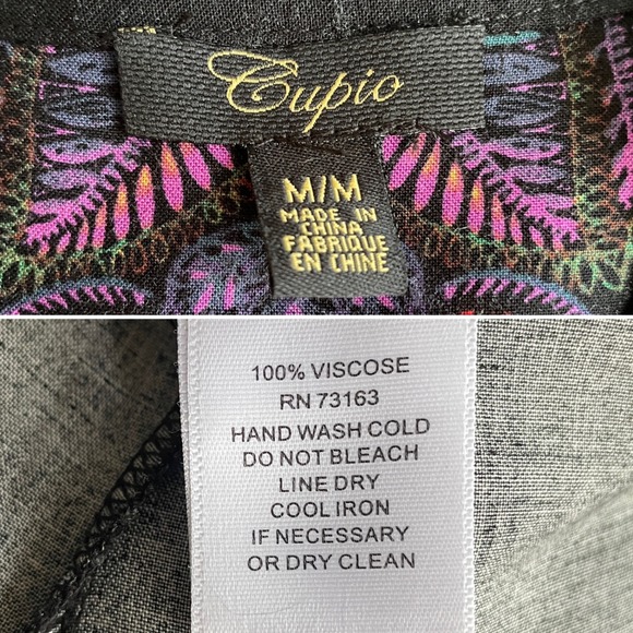 Cupio Women's Medium Multicolor Floral Mandela Midi High Low Dress Bohemian - Picture 8 of 9